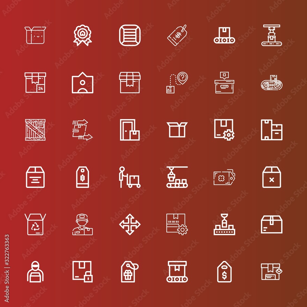 Editable 36 cardboard icons for web and mobile Editable 36 cardboard icons for web and mobile