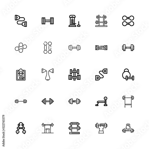 Editable 25 barbell icons for web and mobile
