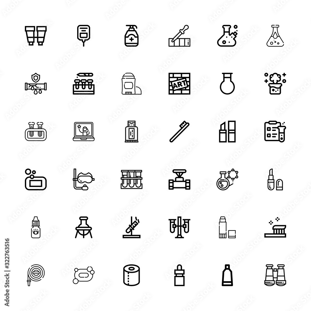 Editable 36 tube icons for web and mobile Editable 36 tube icons for web and mobile
