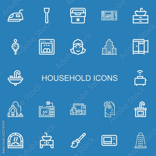 Editable 22 household icons for web and mobile