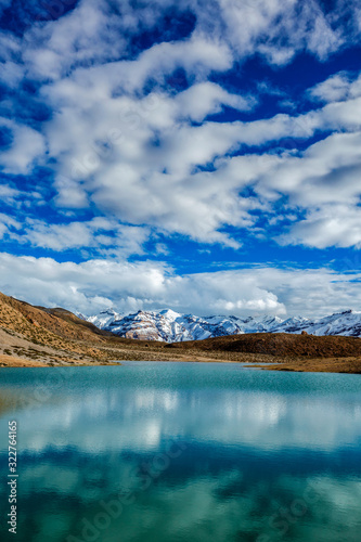Dhankar Lake. Spiti Valley, Himachal Pradesh, India