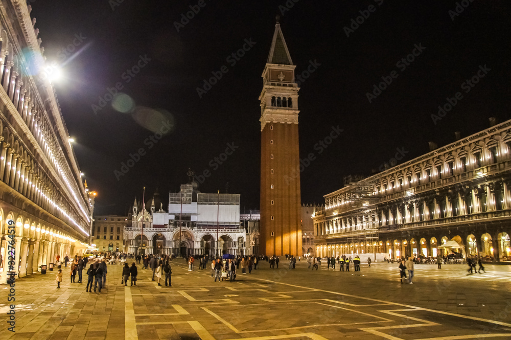 Piazza san marco in night, Venice, Italy, Europ