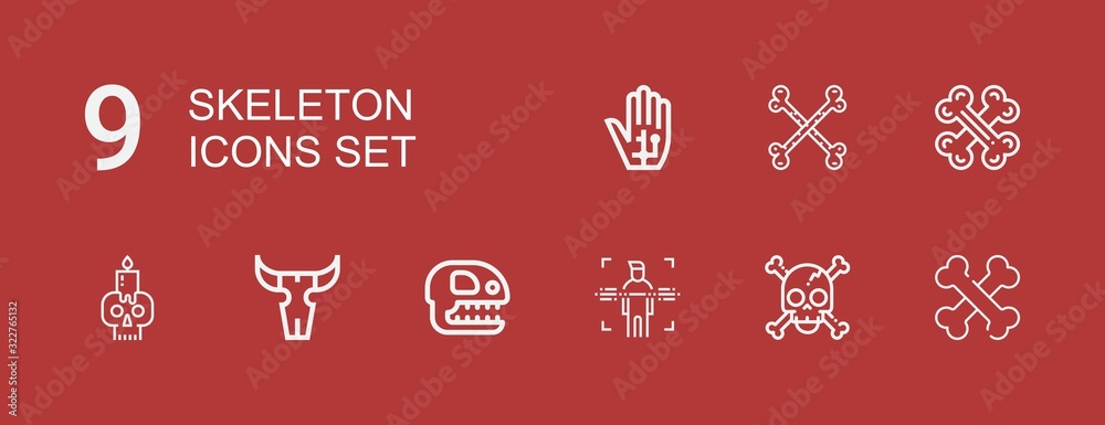 Fototapeta premium Editable 9 skeleton icons for web and mobile