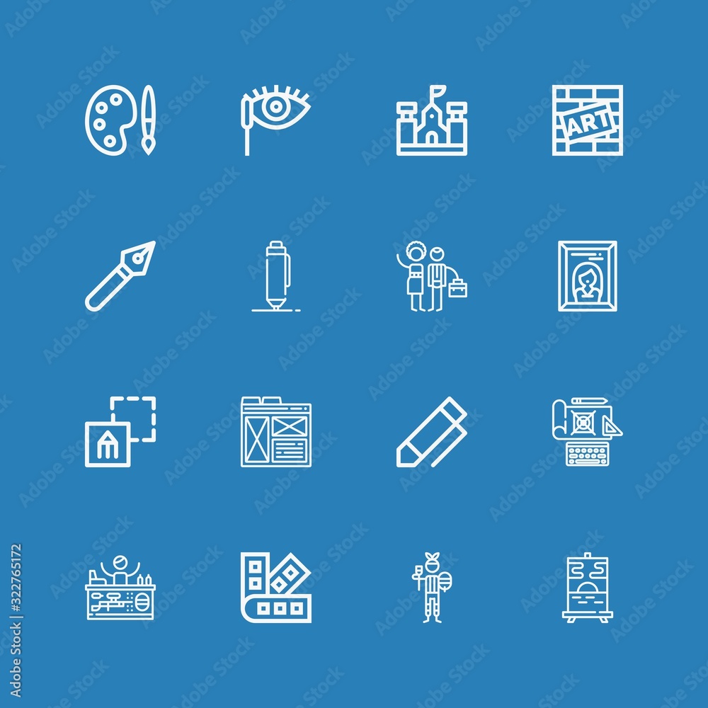 Editable 16 paint icons for web and mobile Editable 16 paint icons for web and mobile