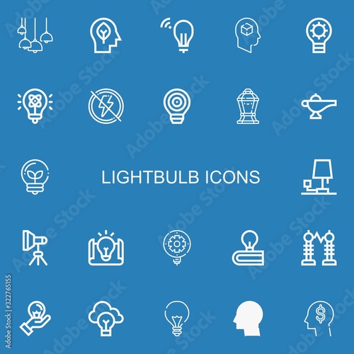 Editable 22 lightbulb icons for web and mobile