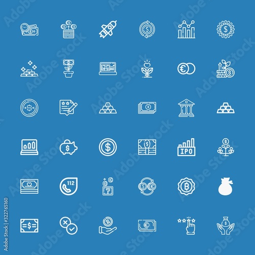 Editable 36 investment icons for web and mobile