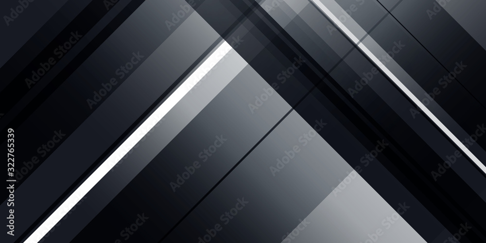 Black abstract geometric gradient background. Vector illustration for banner, business card, template and much more