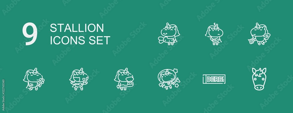 Editable 9 stallion icons for web and mobile Editable 9 stallion icons for web and mobile