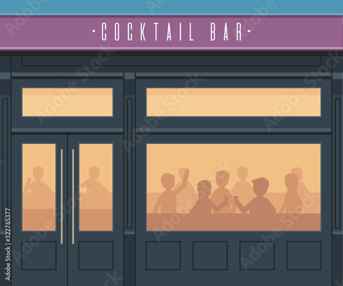 Cocktail bar with people