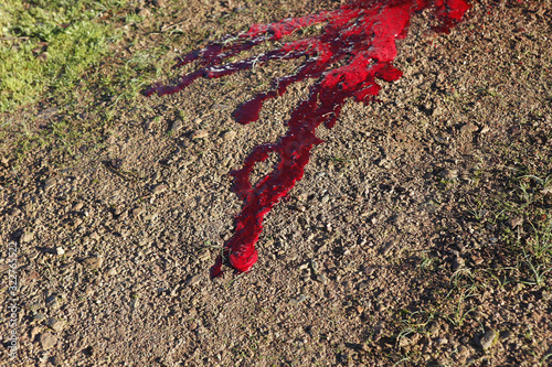 red blood on the floor