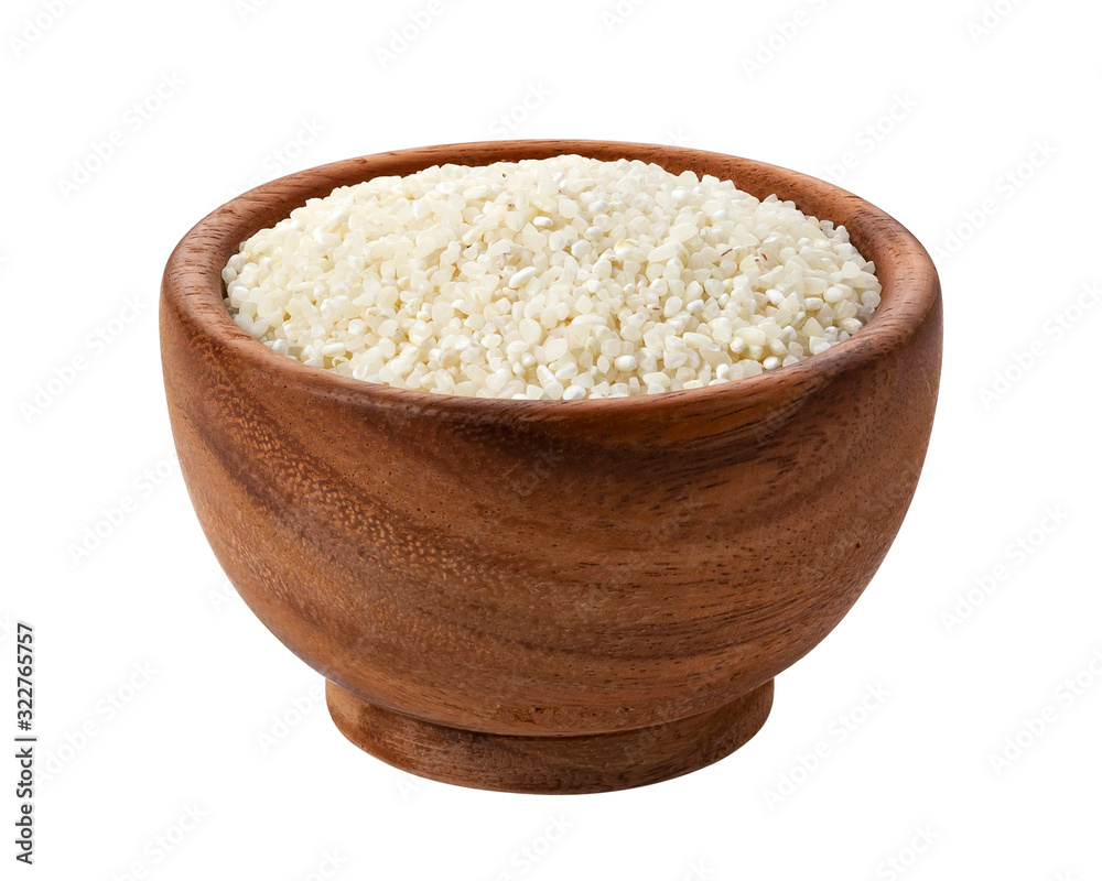 Small crushed rice isolated on white background Small crushed rice isolated on white background