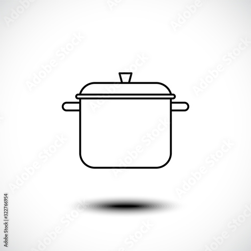 Stew pan line icon. Vector illustration
