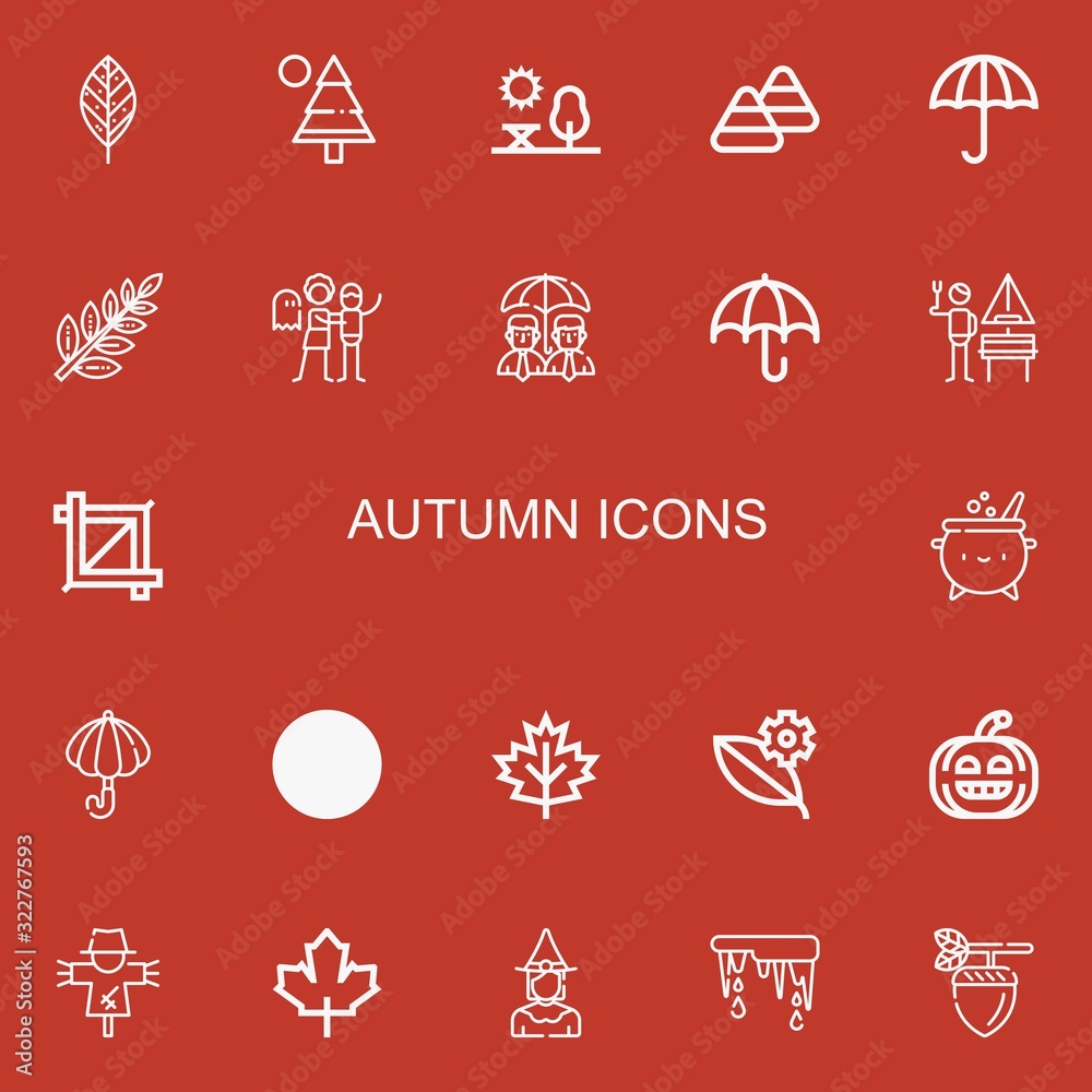 Fototapeta premium Editable 22 autumn icons for web and mobile