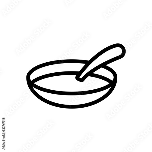 Feeding baby icon vector. Thin line sign. Isolated contour symbol illustration