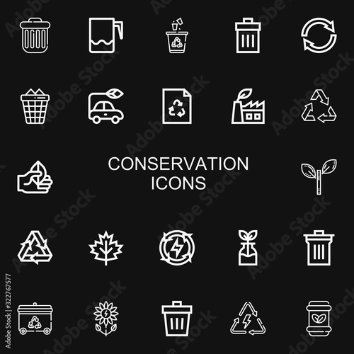 Editable 22 conservation icons for web and mobile