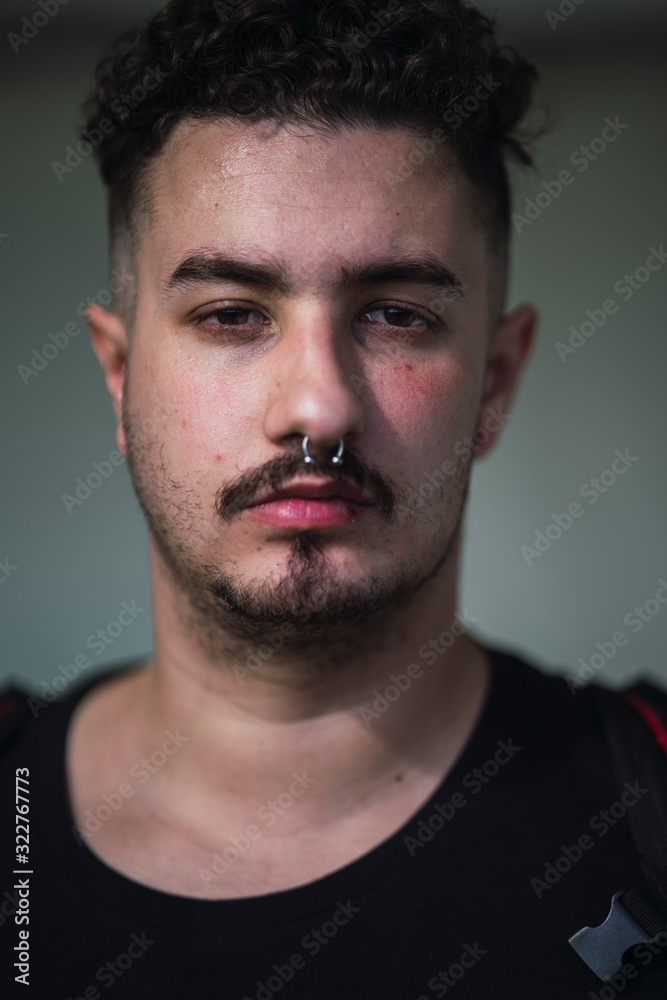 Man look at camera Man look at camera
