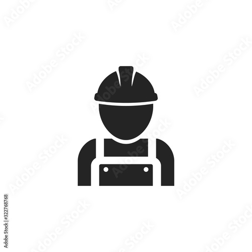 Construction worker vector icon in flat style