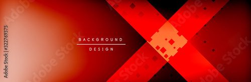 Abstract background - squares and lines composition created with lights and shadows. Technology or business digital template