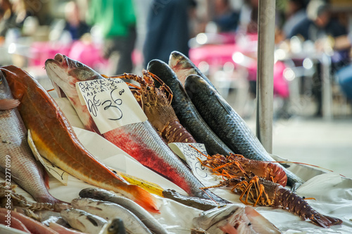 Fish Market in Venice, Italy, Europe. photo