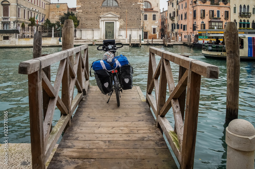 Bicycle in the river of Venice, Italy Europe