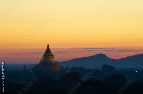 Beautiful temple in the morning  Bagan   Myanmar 