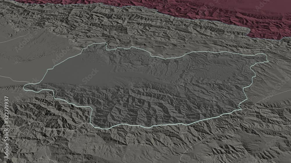 Imereti, region with its capital, zoomed and extruded on the administrative map of Georgia in the conformal Stereographic projection. Animation 3D Imereti, region with its capital, zoomed and extruded on the administrative map of Georgia in the conformal Stereographic projection. Animation 3D