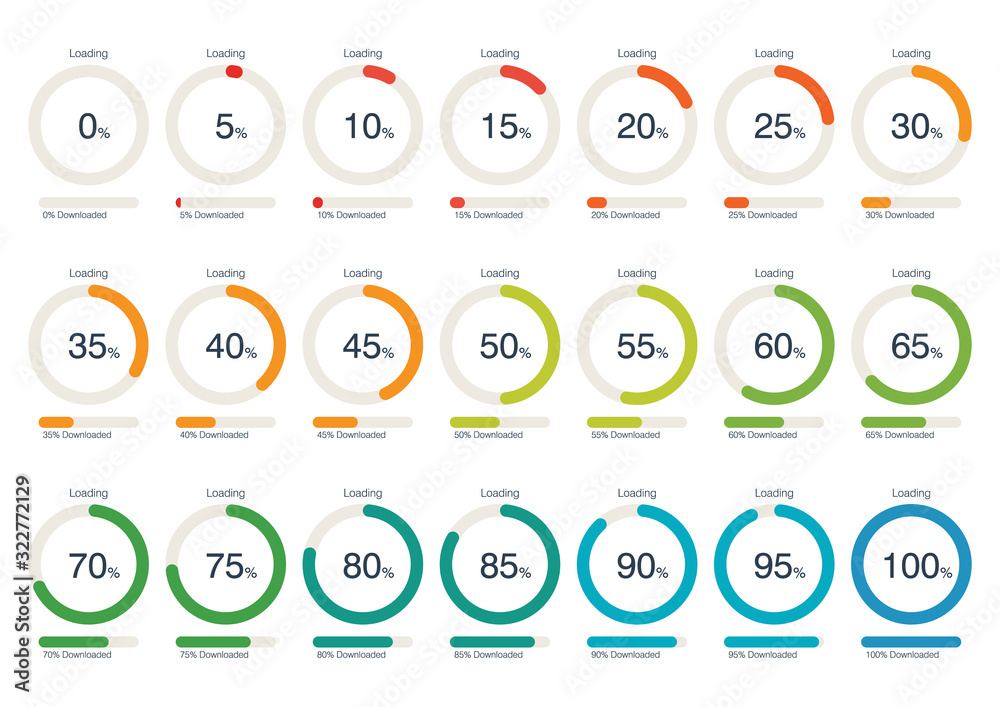 Circle Loading and Progress Bars Collection Set