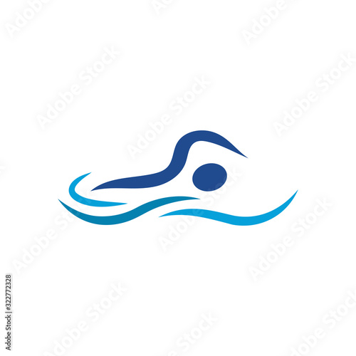 Swimming man icon design template vector isolated