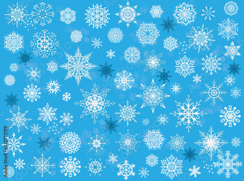 light snowflakes on cyan background
