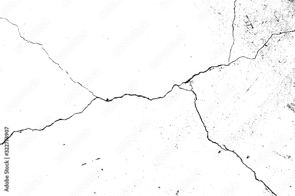 crack ground for abstract background on white background