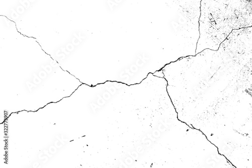 crack ground for abstract background on white background