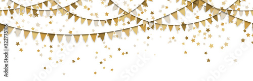 seamless colored garlands and confetti background