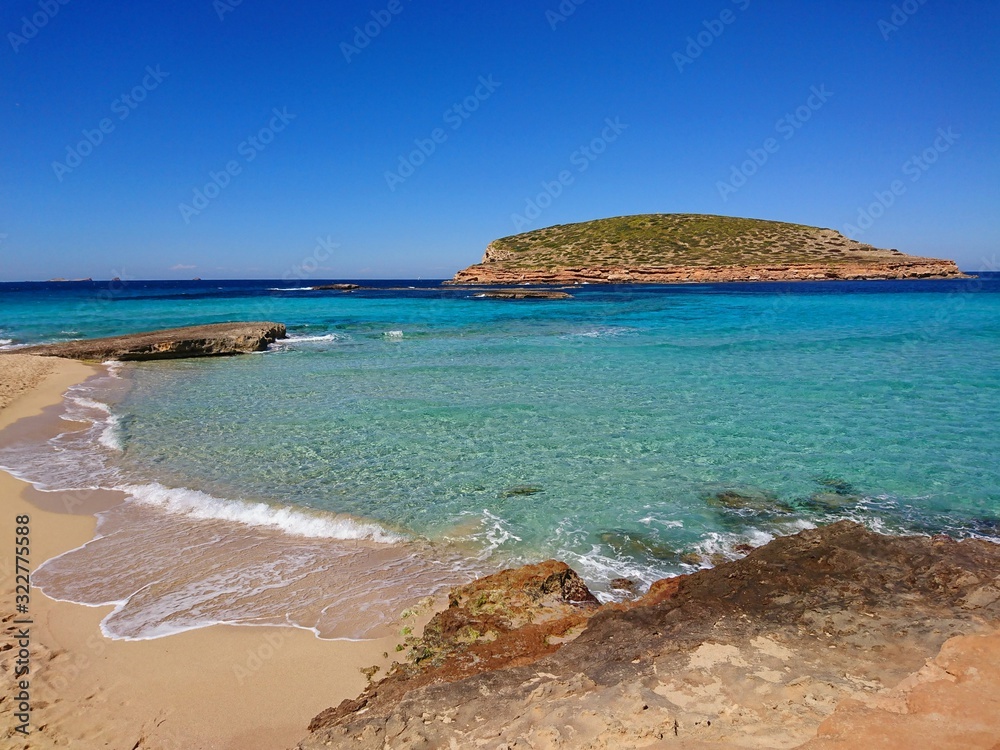 View of one of the best beaches in Ibiza