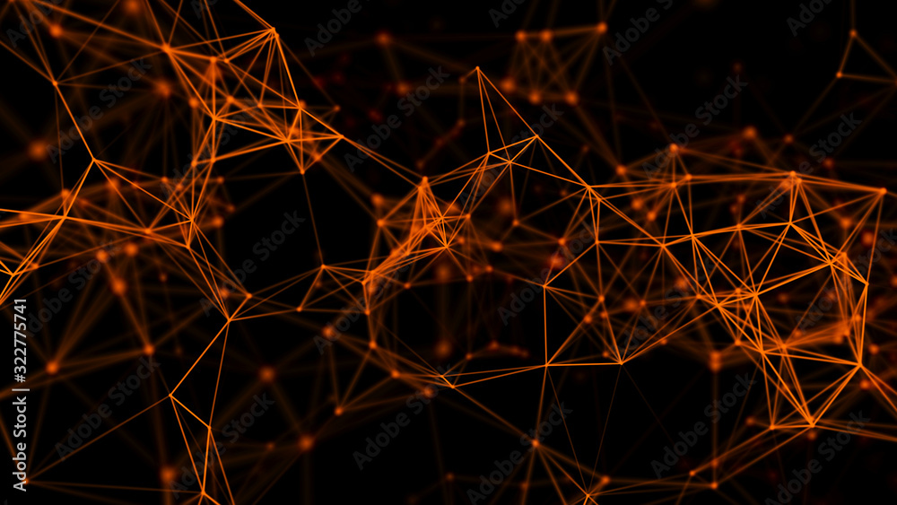 Fototapeta premium Abstract graphic design. Network connection background. 3d rendering.