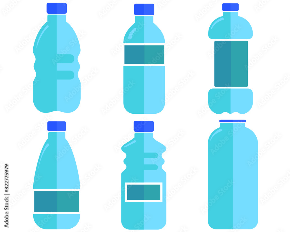 plastic water bottles vector artwork, icon. eps.
