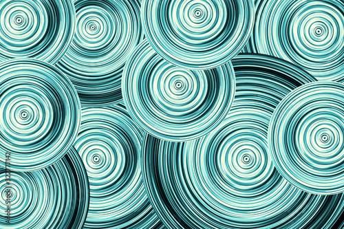 Abstract round circle background. Retro vinyl disco backdrop. Rotate graphic design. Spinning neon lights texture. Blue disc pattern.