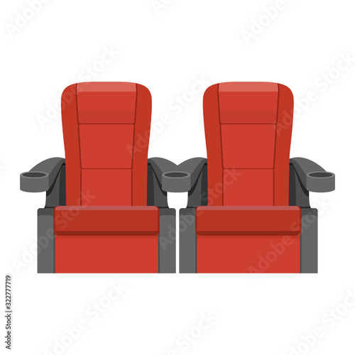 Cinema red velvet seats armchairs.