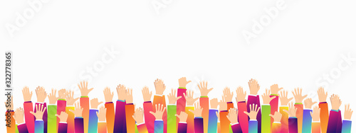 hands of different colors. cultural and ethnic diversity, vector illustration