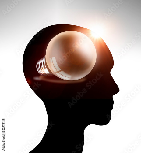 Idee als Gedanke in einem Menschlichen Kopf - Konzept