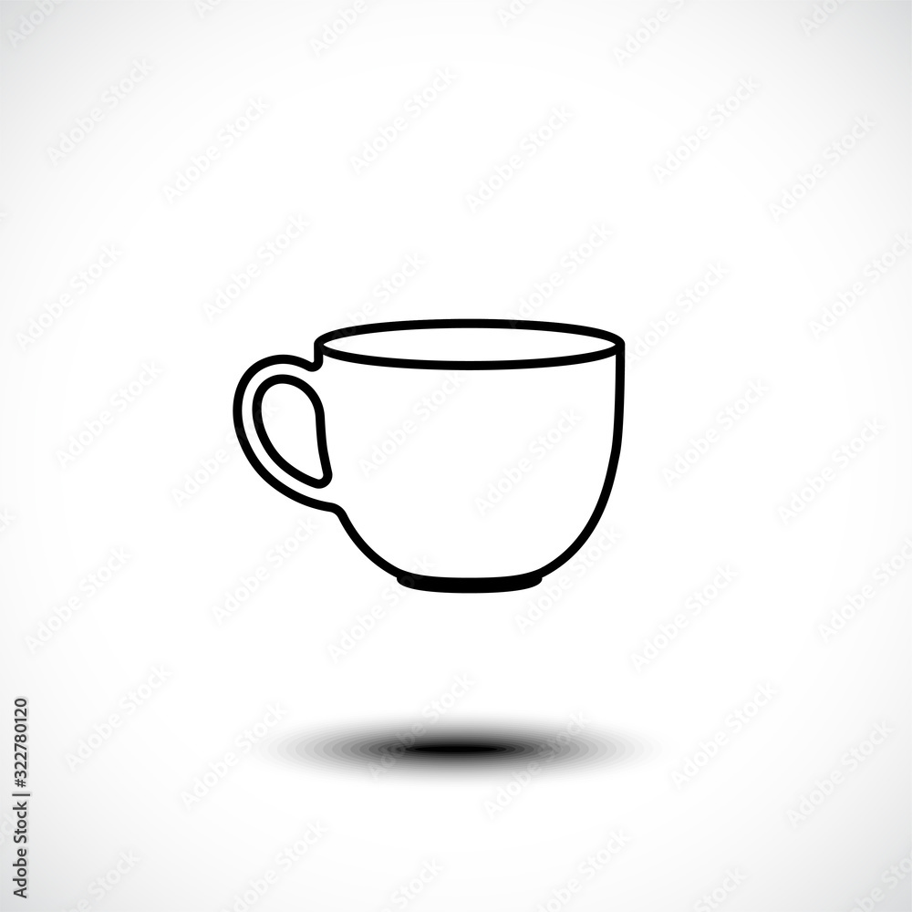Mug line icon. Vector illustration. 