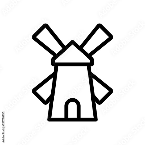 windmill icon vector. Thin line sign. Isolated contour symbol illustration