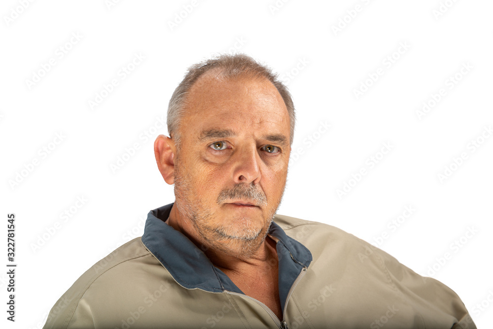 Non expression portrait of a man isolated on white background Non expression portrait of a man isolated on white background