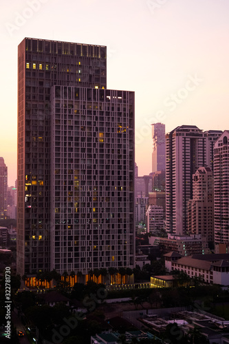 Bangkok Skyline at Sunset