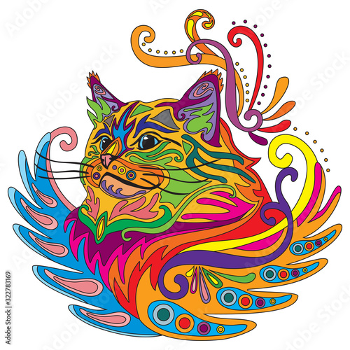 Colorful ornamental cat 5