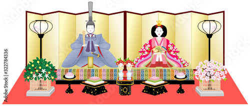 雛人形　雛祭り　白背景