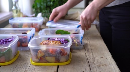 Weekend meal prep for weight loss. Portion Control. Healthy homemade workout food