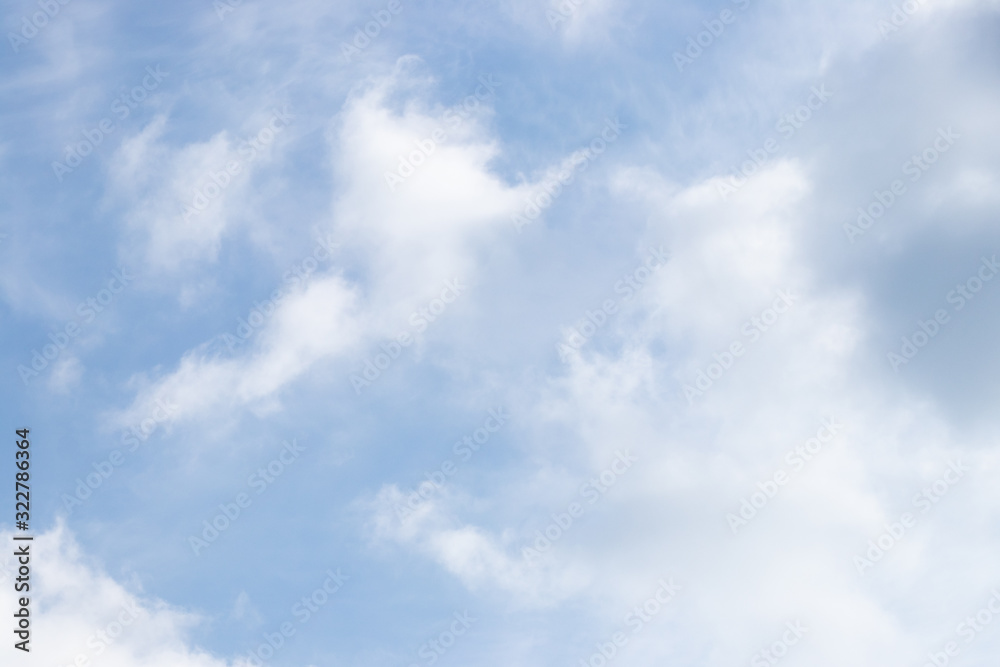 Clear blue sky with white cloud background