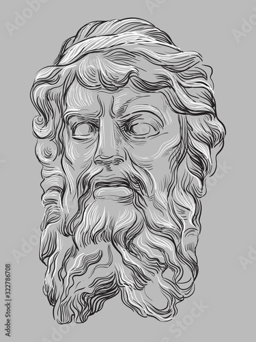 Grey vector stone face 2