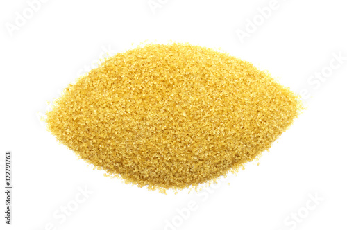Brown sugar isolated on white background.