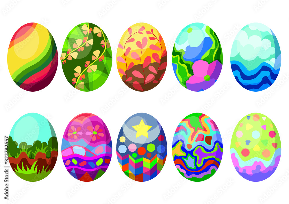 easter egg design colorful on white background illustration vector